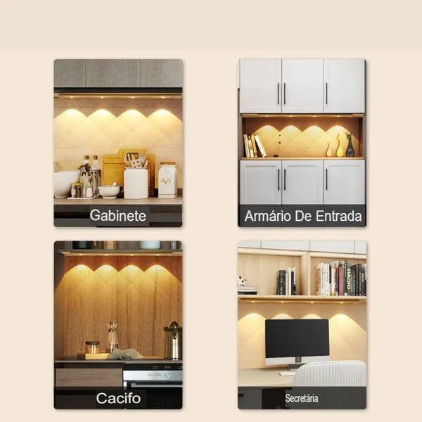 Luminária LED com Sensor de Movimento | Bateria Recarregável USB